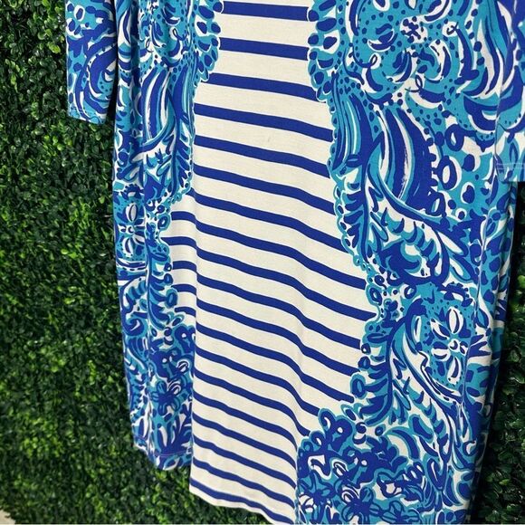 Lilly Pulitzer Nila Striped Blue Shift Dress Sz M - Picture 9 of 12